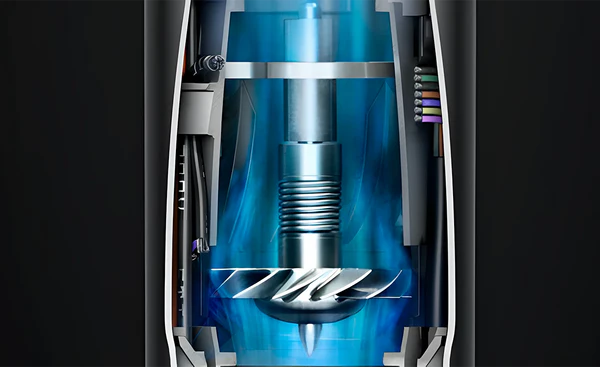 Dyson Digital Motor V9 — turbine spinning at 110,000 RPM